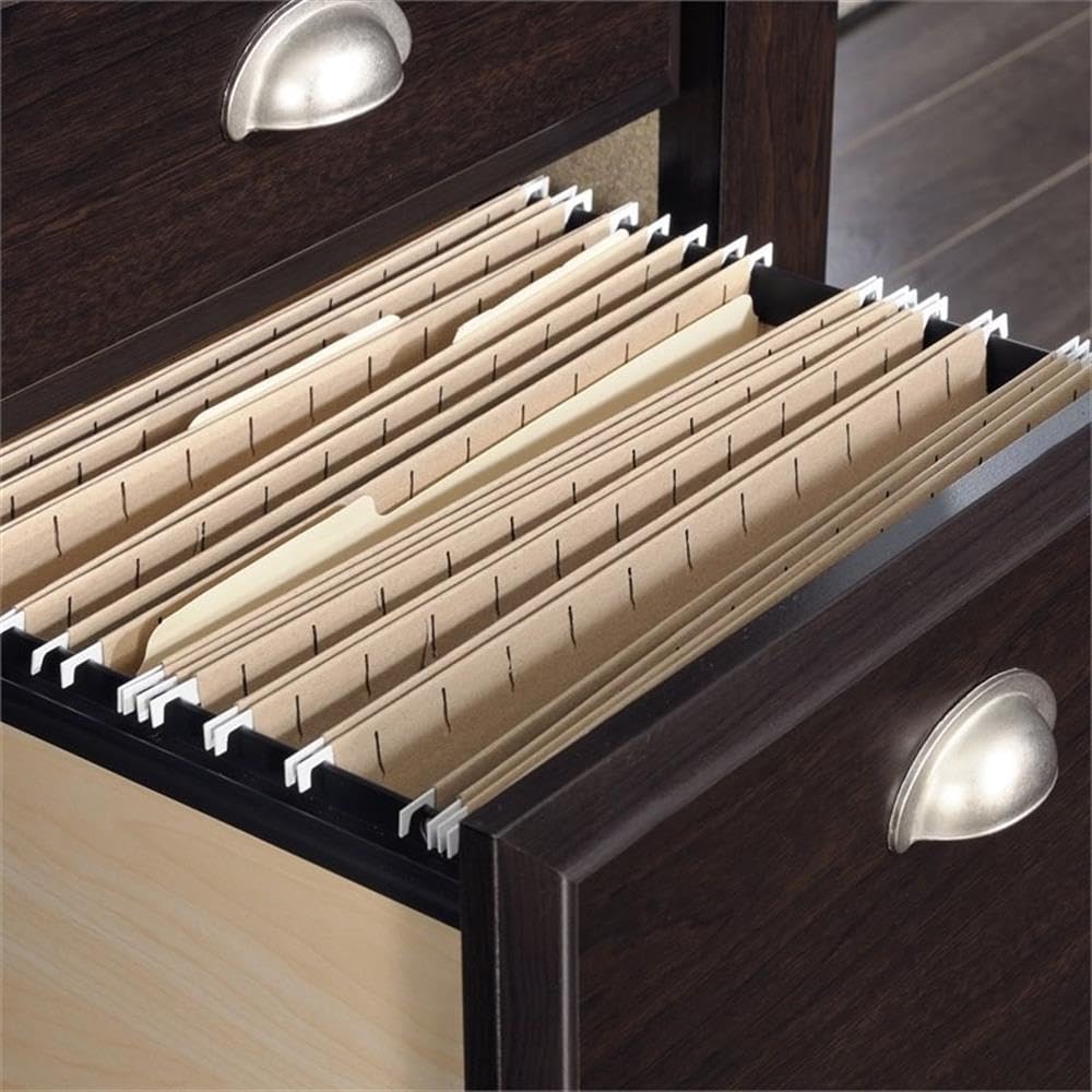 Pemberly Row Transitional 3-Drawer Wood Computer Desk in Mahogany - Home Office Desk with Storage for Small Spaces, Study & Work from Home