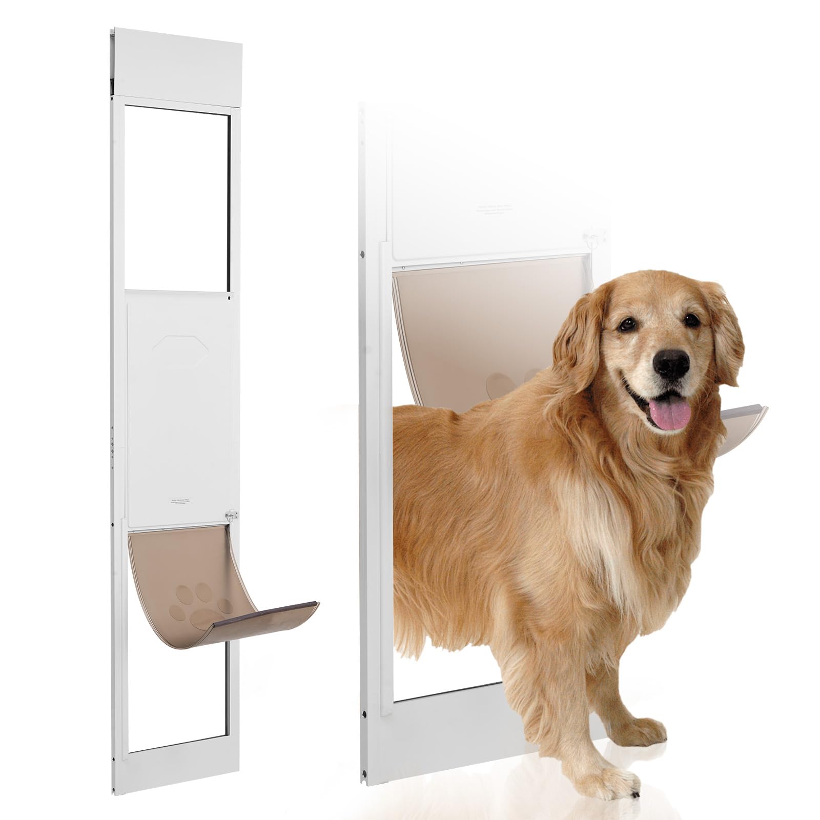 VEVOR Adjustable Dog Door for Sliding Glass Doors - 75 7/8