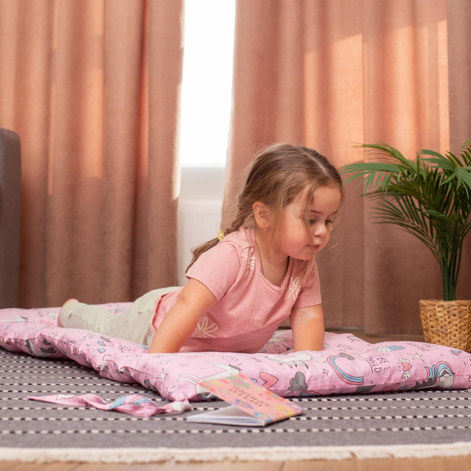**Wooden Climbing Arch Cushion for Toddlers - Soft Play Floor Pillow, Handmade Kids Furniture (Pink Kingdom) - Perfect for Indoor Playrooms, Montessori Learning & Safe Toddler Activities**