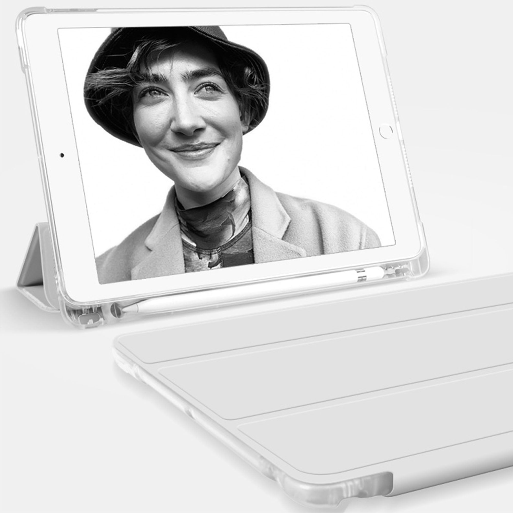 Premium iPad See-Through Case with Signature Design - Slim Protective Cover for iPad Pro/Air/Mini - Perfect for Office, School & Travel Use