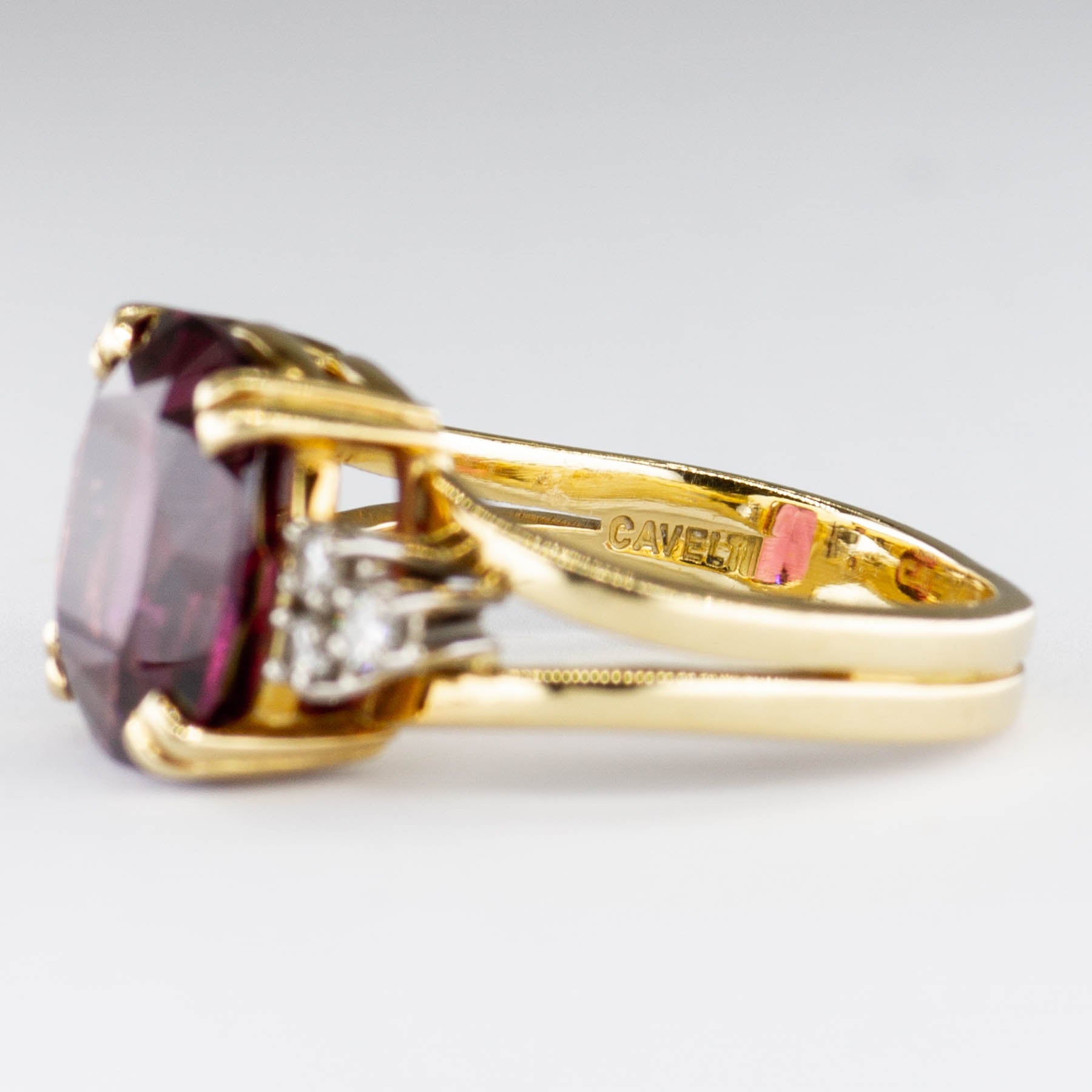 Exquisite Cavelti Garnet and Diamond Ring - 6.15ct Genuine Garnet with 0.15ctw Diamonds - Size 5.75 - Perfect for Anniversary Gifts, Valentine's Day & Special Occasions