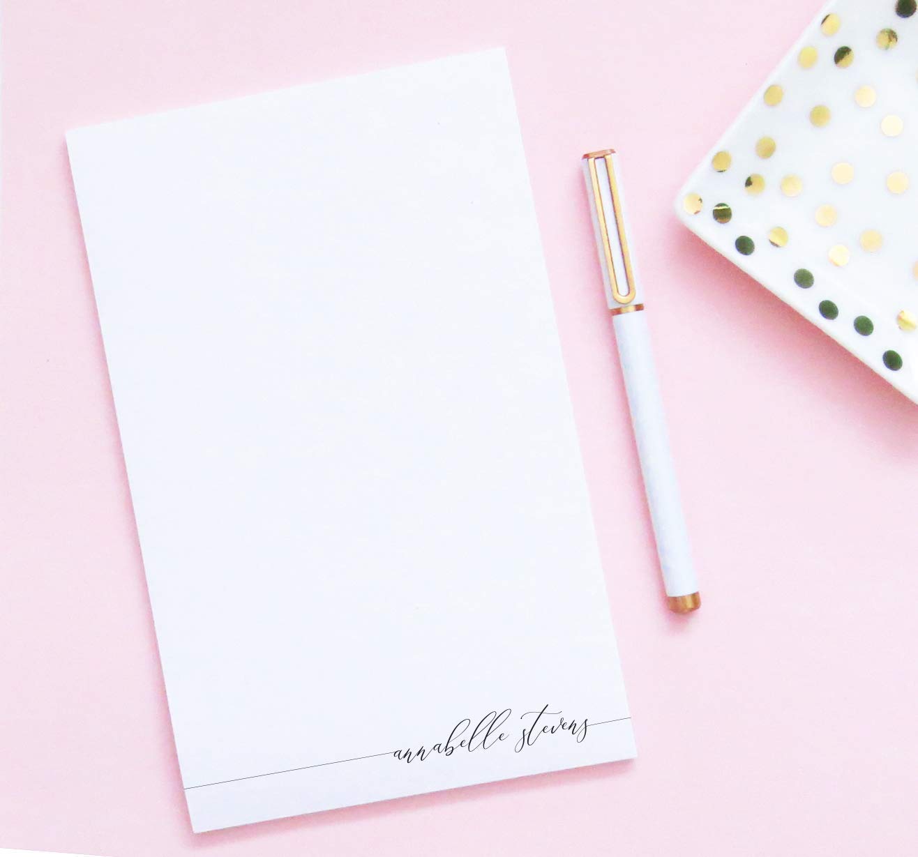 Personalized Notepads for Women - Elegant Simple Script Writing Paper, 5.5x8.5 Inches, 50 Sheets - Perfect for Journaling, Letter Writing & Office Notes