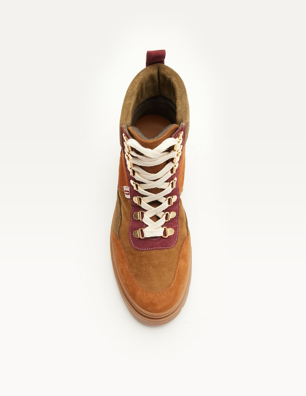 Joelle Suede & Velvet Lace-Up Ankle Boots in Cognac & Bordeaux - Perfect for Fall Fashion, Office Wear & Casual Outings