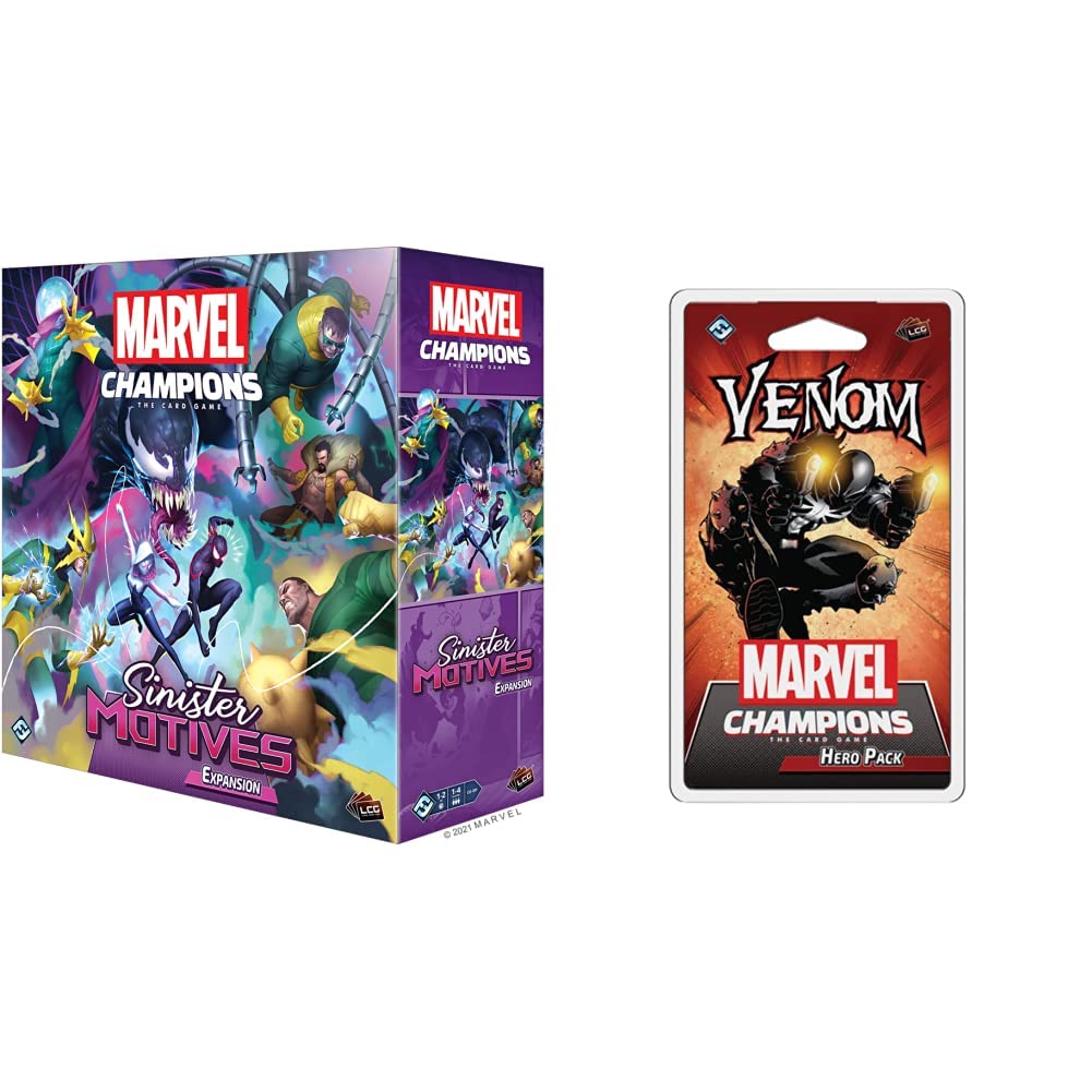Marvel Champions: Sinister Motives Expansion Pack | Strategy Card Game with Venom Hero | Collectible Deck-Building Game for Adults & Teens | Perfect for Game Nights & Superhero Fans