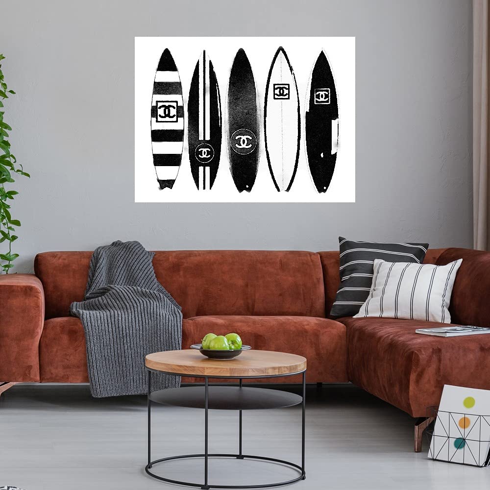 Amanda Greenwood Original Surf Art Canvas Wall Decor - 32x24 Inch Ready to Hang Painting for Living Room, Bedroom, Office - Beach Theme Home Decor Perfect for Coastal & Nautical Interior Design