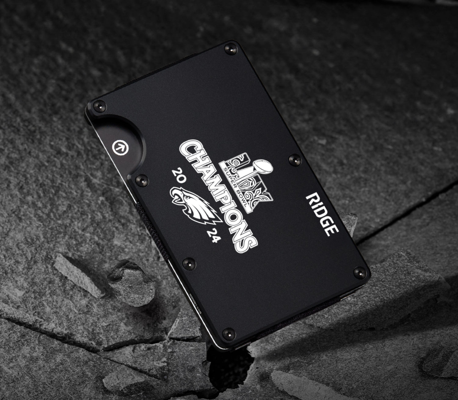 Ridge Wallet Super Bowl LIX Champions Philadelphia Eagles - Slim RFID Blocking Metal Wallet for Men - Perfect for Everyday Carry, Travel & Sports Fans