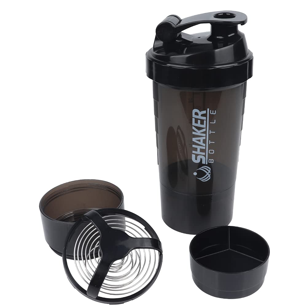 XSUPER 16oz Leak-Proof Protein Shaker Bottle with Pill Organizer - Mix Protein Powder & Supplements - Ideal for Gym, Workouts & Sports - BPA-Free Fitness Water Bottle for Athletes & Bodybuilders