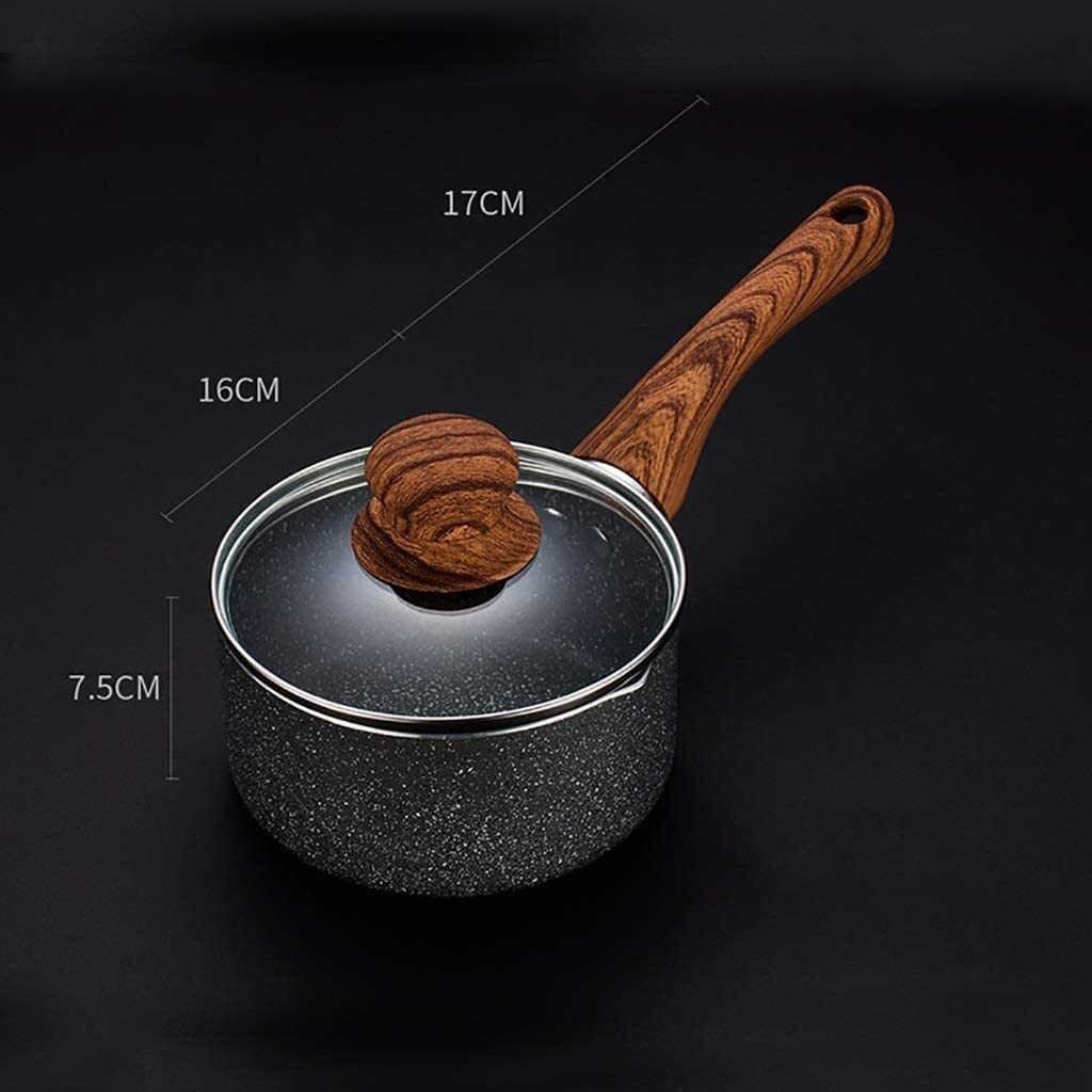 16cm Non-Stick Wok Pan - Small Cooking Pot for Milk, Soup & Sauce | Perfect for Home Kitchen, Camping & Dorm Cooking