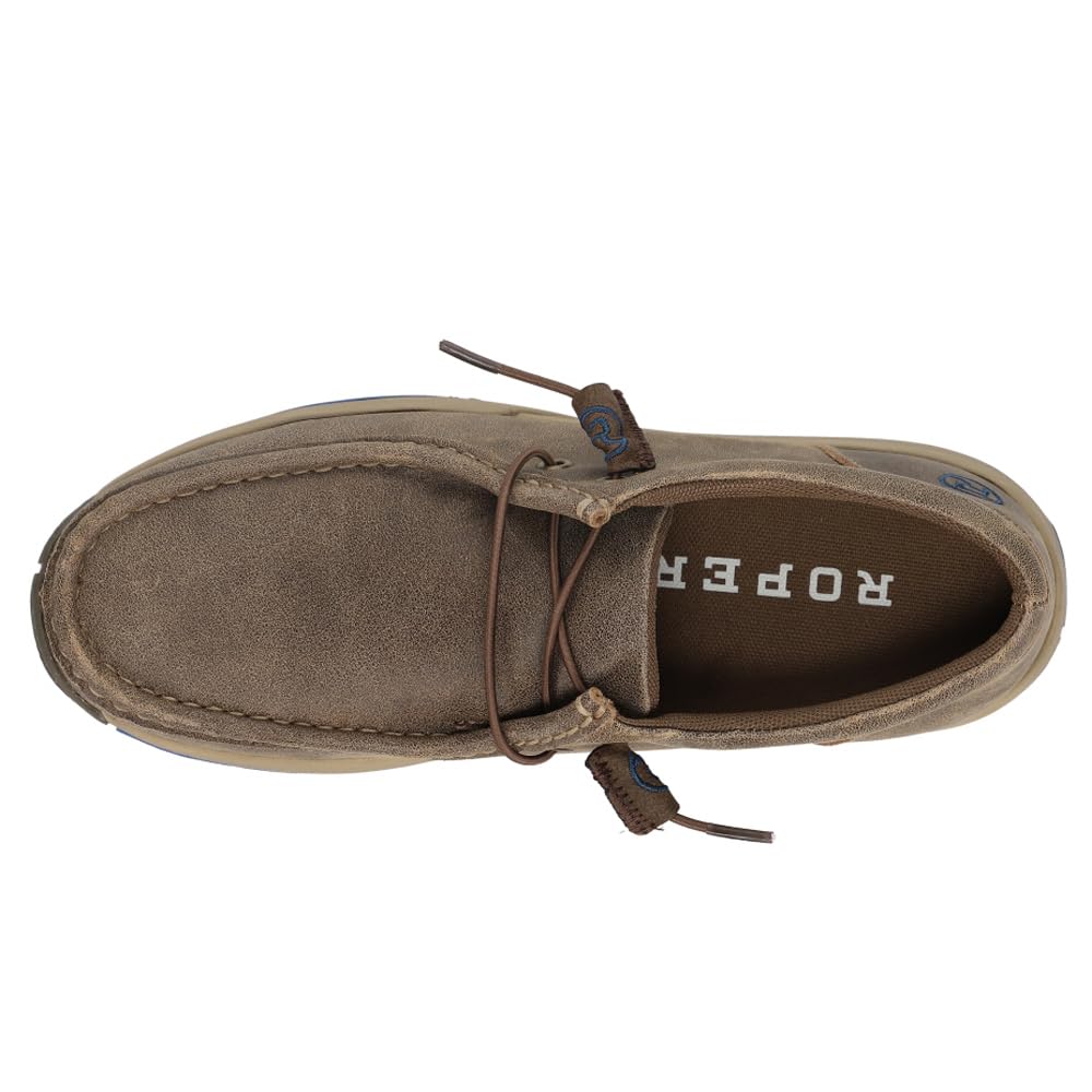 ROPER Men's Slip-On Casual Shoes - Comfortable Brown Leather Loafers for Walking, Office & Travel | Easy On/Off Design for Daily Wear
