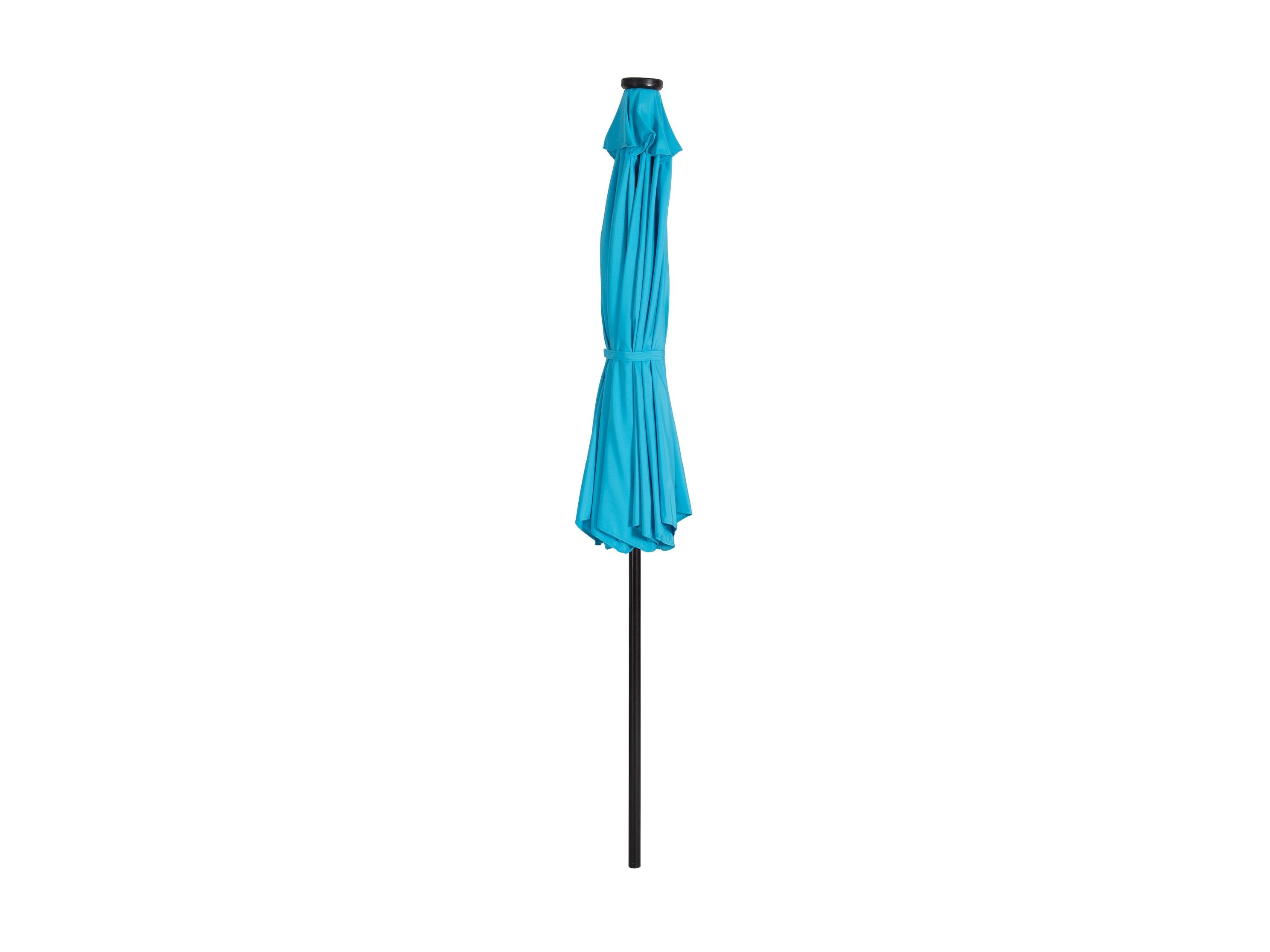 9ft Sky Blue Patio Umbrella with LED Lights - Outdoor Cantilever Umbrella for Garden, Poolside, and Backyard - Waterproof & Windproof Sun Shade for Patio Furniture