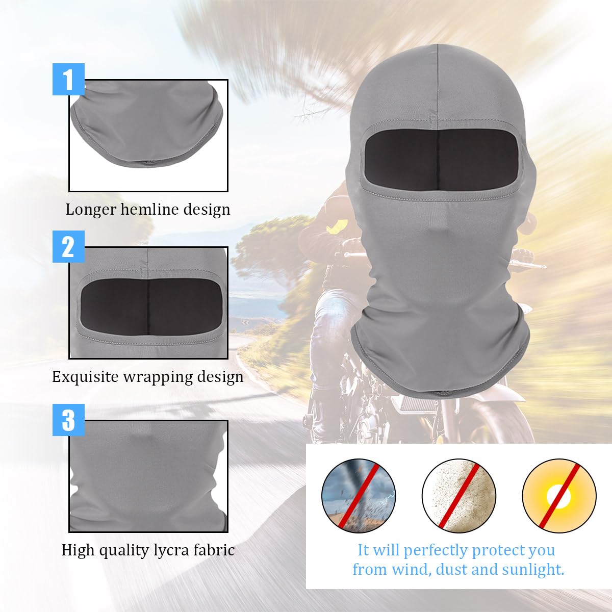 UV Protection Windproof Balaclava Ski Mask for Men & Women - Lightweight Breathable Full Face Cover for Motorcycle, Skiing, Snowboarding & Outdoor Sports