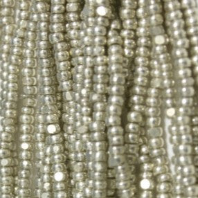 Czech Glass Beads Charlottes #18303 - 11/0 Size, Metallic Silver, 12 Strands per Hank - Perfect for Jewelry Making, DIY Crafts, and Beading Projects