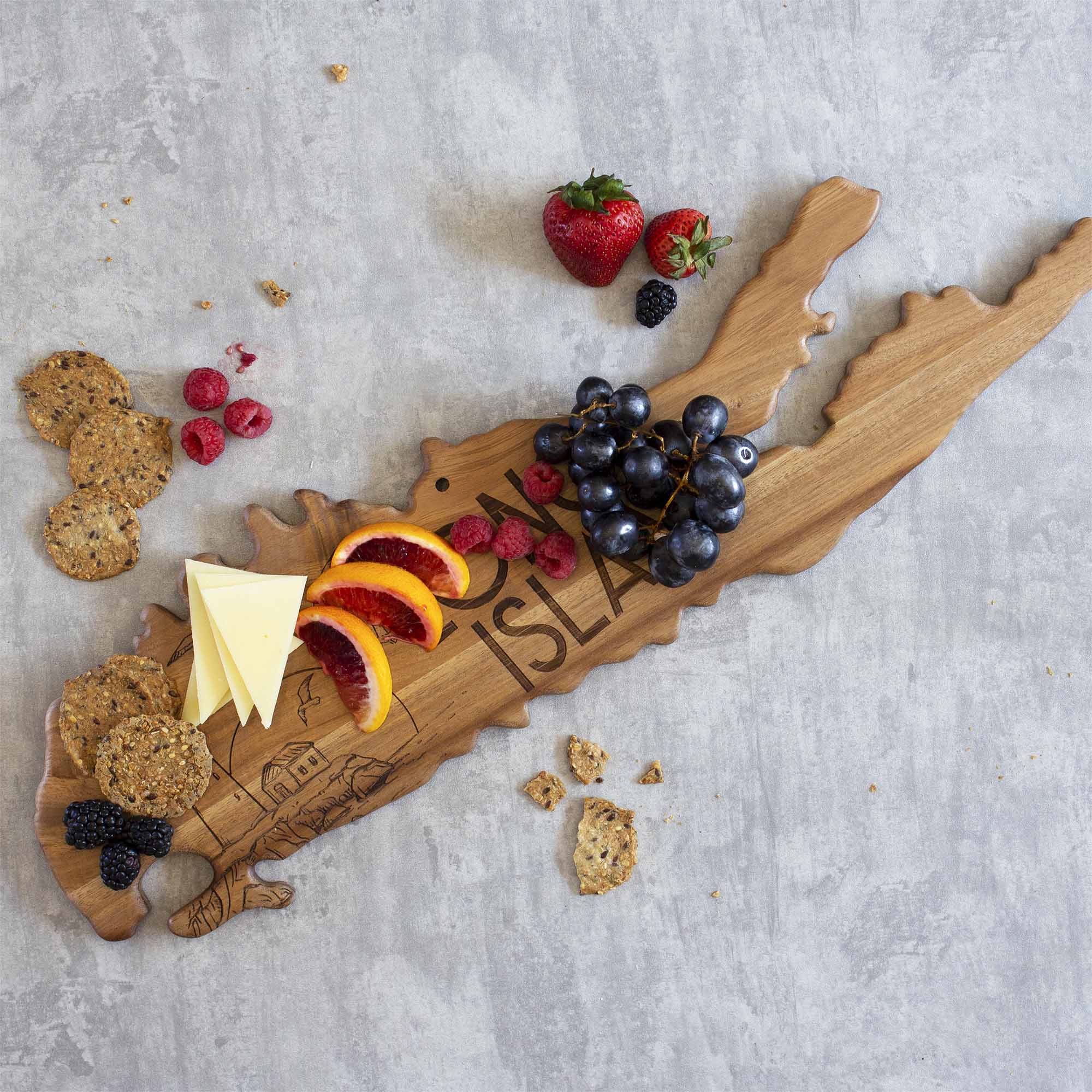 Rock & Branch® Origins Series Long Island Premium Wood Cutting Board - Large, Durable & Eco-Friendly for Kitchen, Charcuterie & Serving - Perfect for Home Chefs & Entertaining