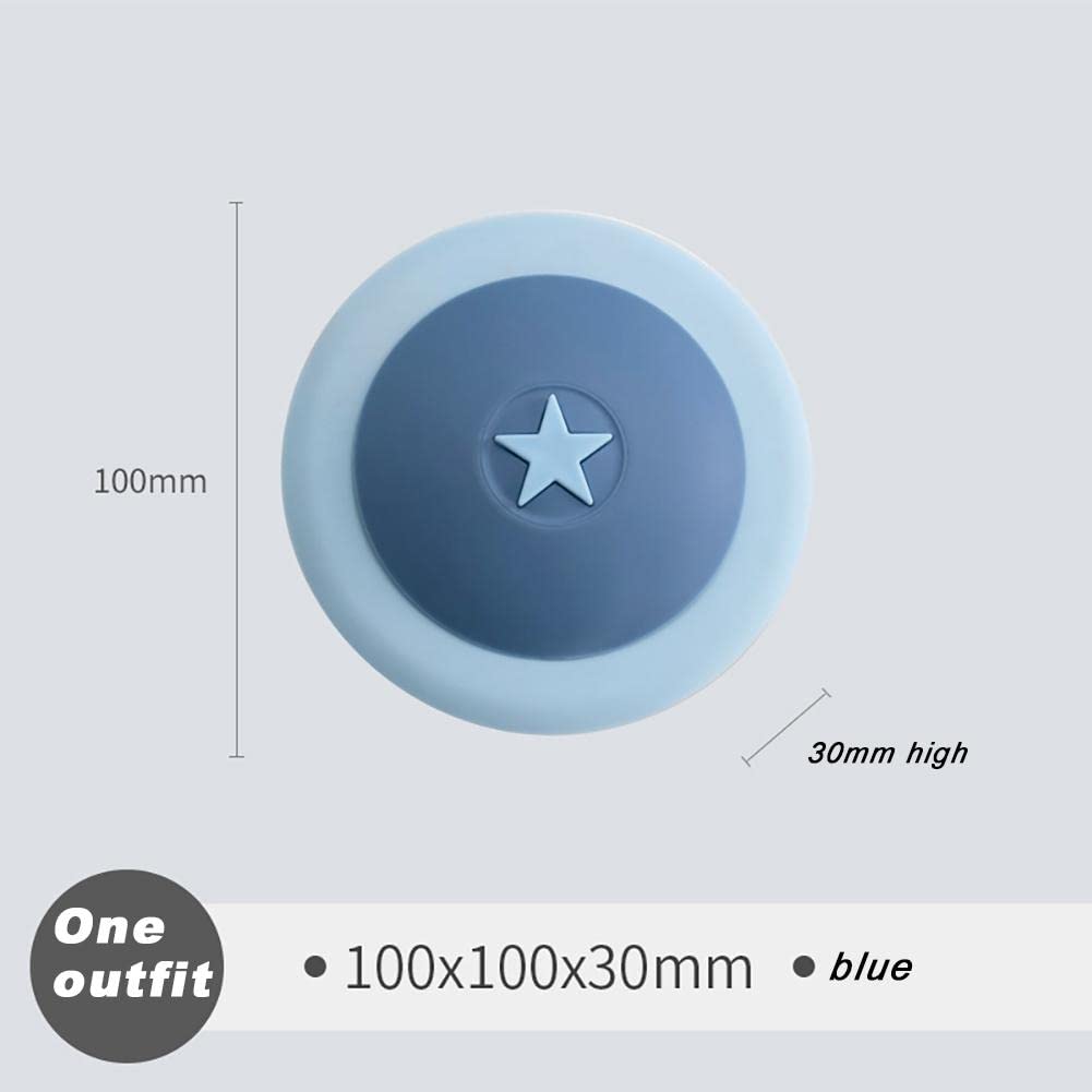 FS COOL Silicone Drain Stopper - Flat Suction Sink Stopper & Odor-Proof Floor Drain Cover for Bathroom, Bathtub, Kitchen - Non-Slip, Easy to Clean (2-Pack, Blue) - Perfect for Hair Catcher, Shower Drain Protection and Sink Clog Prevention