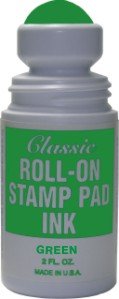 Roll-on Stamp Pad Ink - Green for Crafting, Scrapbooking & DIY Projects | Quick-Drying, Non-Smear Ink for Rubber Stamps