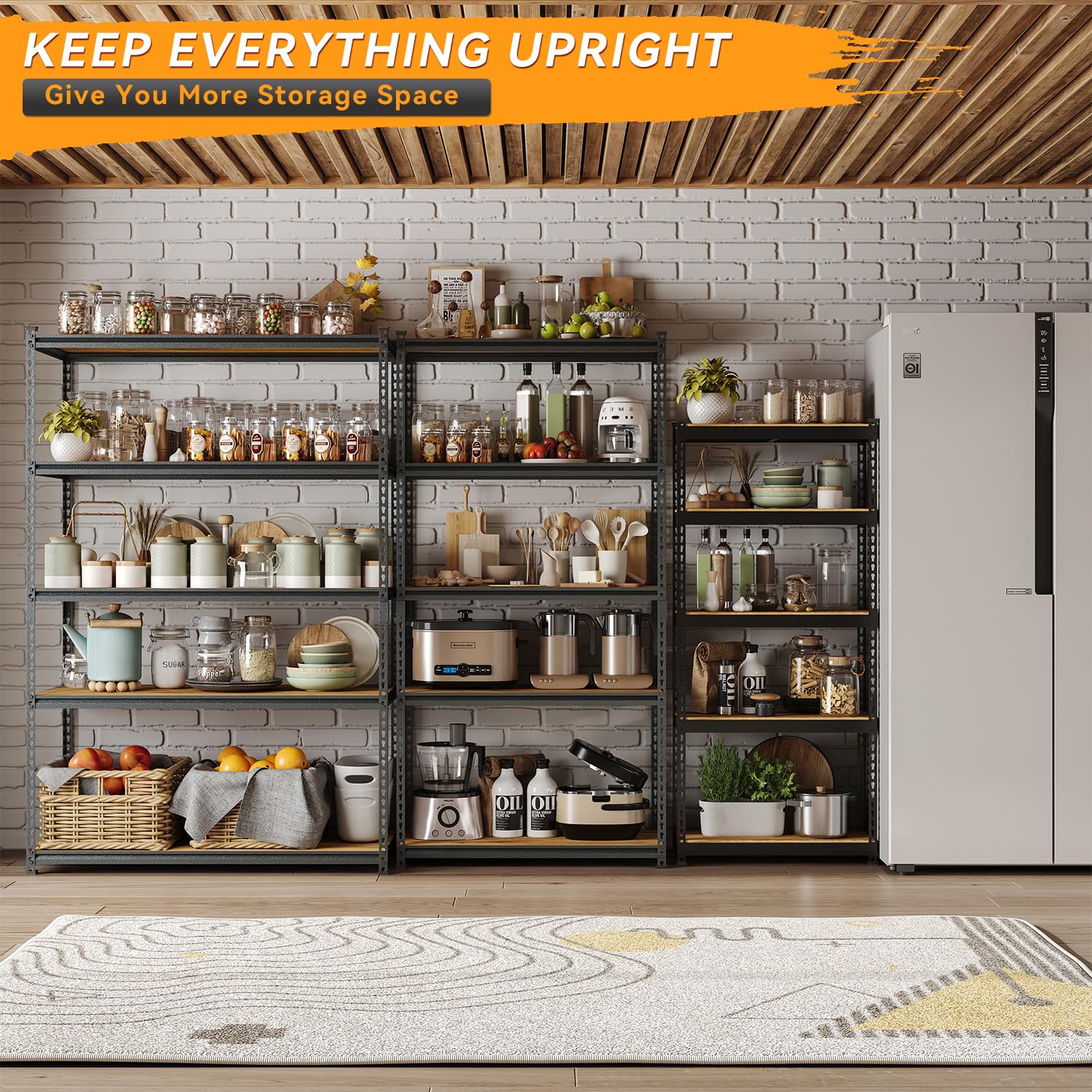 5-Tier Heavy Duty Metal Storage Rack - Adjustable Shelving Unit 36