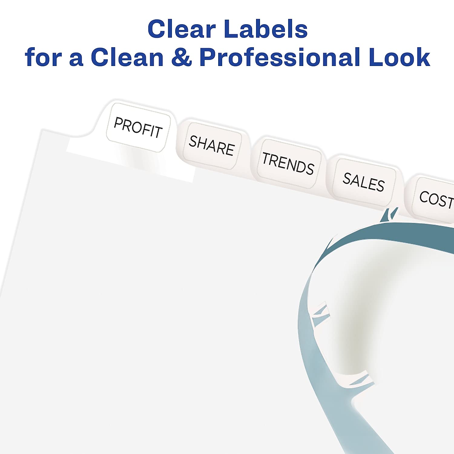 AVERY AVE11429 Clear Label Dividers for Print and Apply Index Maker - Perfect for Office Organization, File Sorting, and Document Management