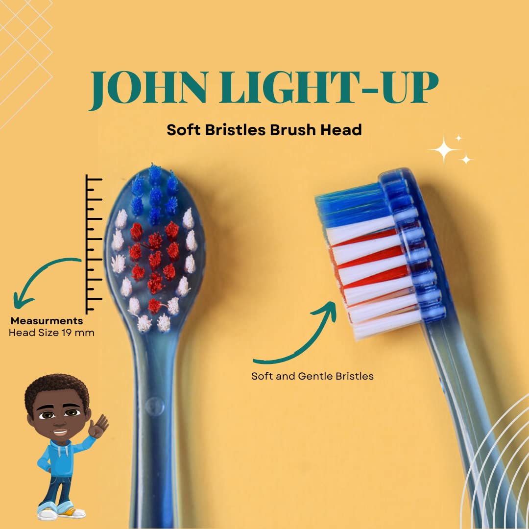 Kids Light Up Timer Toothbrush with 60-Second Manual Timer, Soft Bristles & Suction Cup – Fun & Effective Brushing for Ages 3+ (Blue) – Perfect for Bathroom Counter or Travel