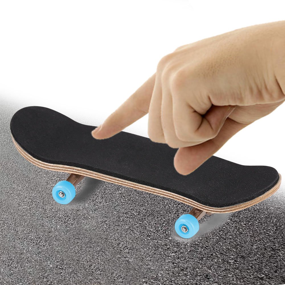 Zerone Mini Wooden Finger Skateboards - 10-Pack Light Blue Fingerboard Toys for Kids & Teens - Fun Stress Relief & Skill Building Gifts for Boys & Girls - Perfect for Desk Play, Office Fidgeting & Skateboard Practice