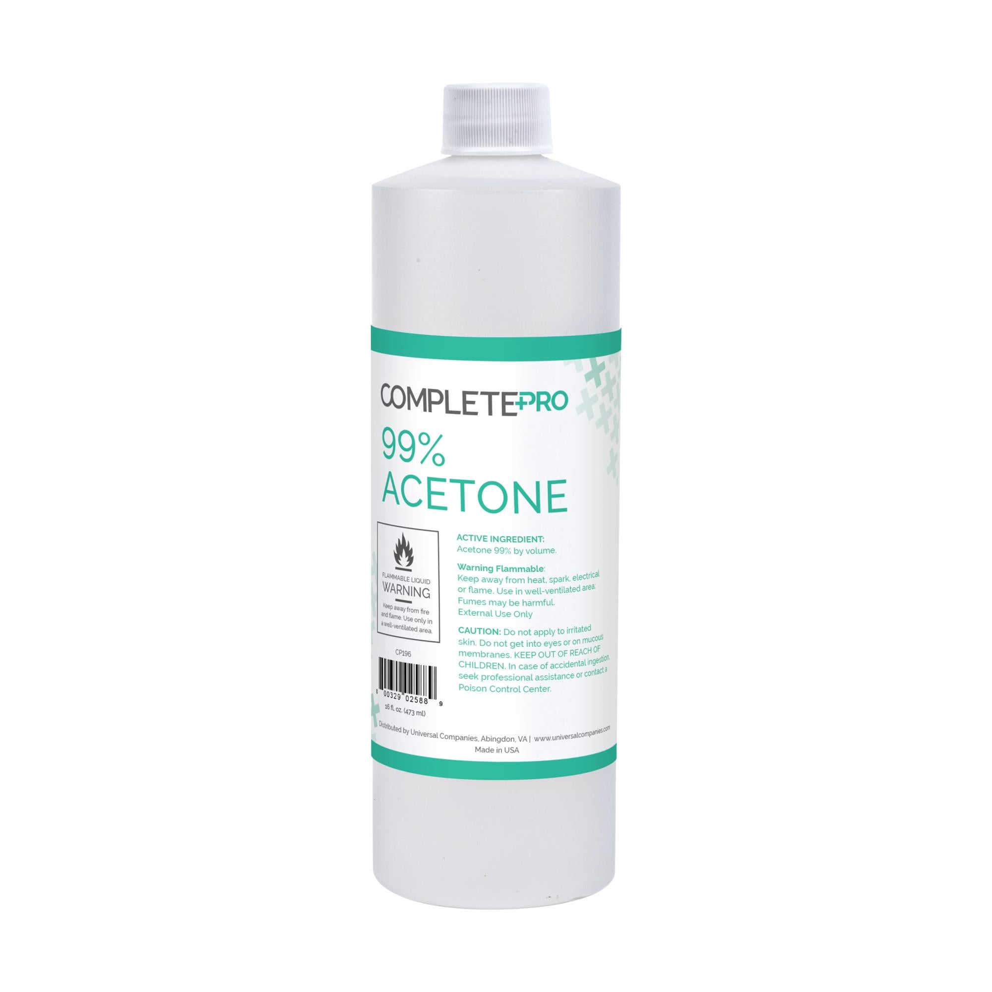 Complete Pro 99% Pure Acetone - Professional Nail Polish Remover & Industrial Solvent for Cleaning, DIY Projects & Beauty Salon Use