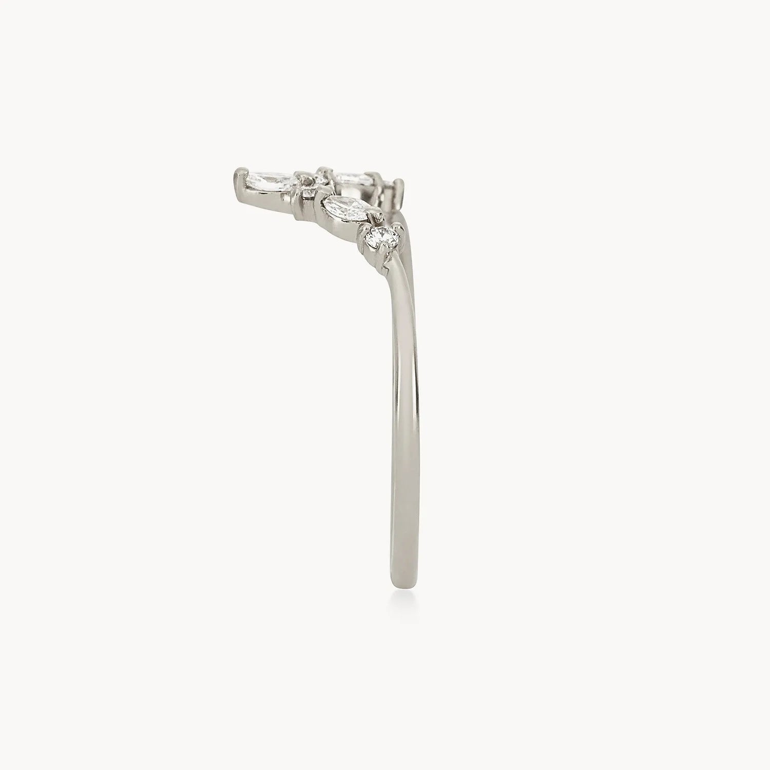 14K White Gold Moonbow Ring with White Diamonds - Elegant Jewelry for Weddings, Anniversaries & Special Occasions