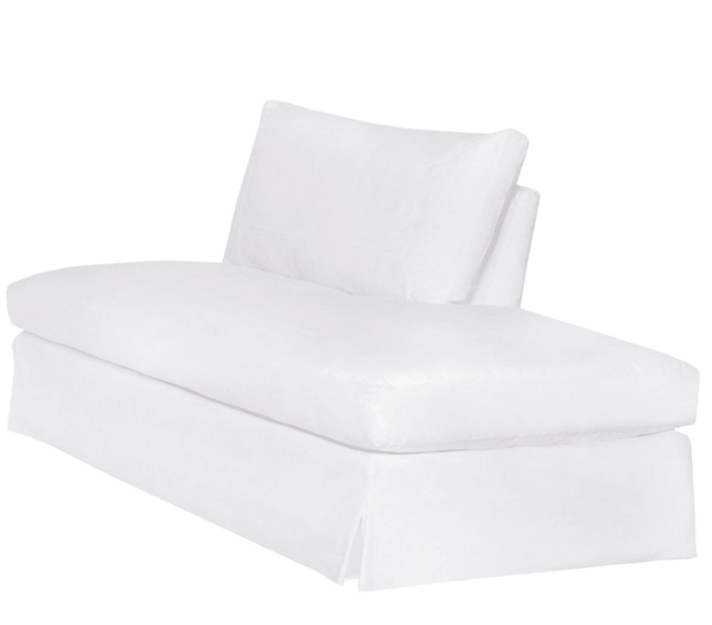 72 Inch Slipcovered Armless Sofa with RAF Bumper - Modern Living Room Furniture for Small Spaces, Apartments & Cozy Home Decor