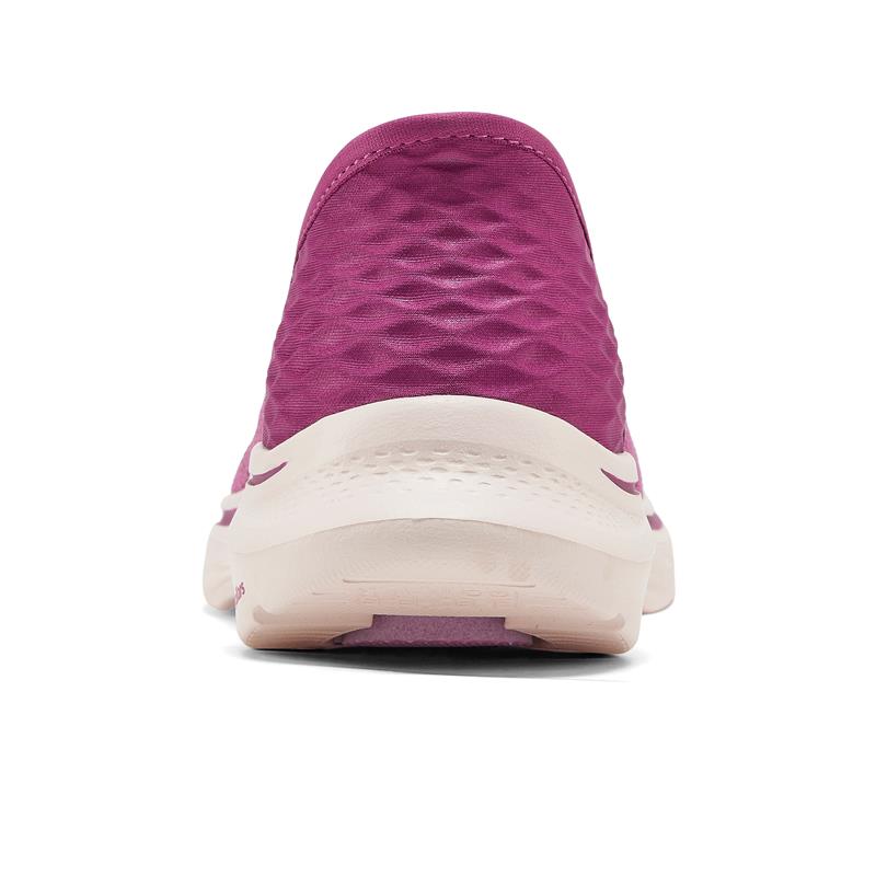 Skechers Women's Go Walk 7 Slip-On Sneakers - Comfortable Walking Shoes for Women, Lightweight & Breathable, Plum Color - Perfect for Walking, Travel & Everyday Wear