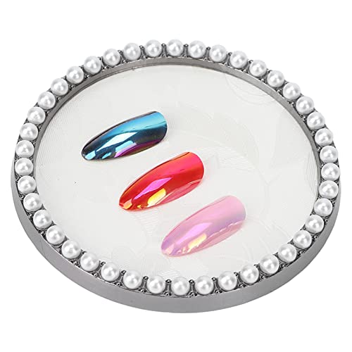 Premium Nail Display Plate Tools - Elegant Nail Gel Color Display Board with Faux Pearls for Nail Art & Photography | Perfect for Salon Displays, Nail Art Photography Props, and Professional Nail Tech Tools