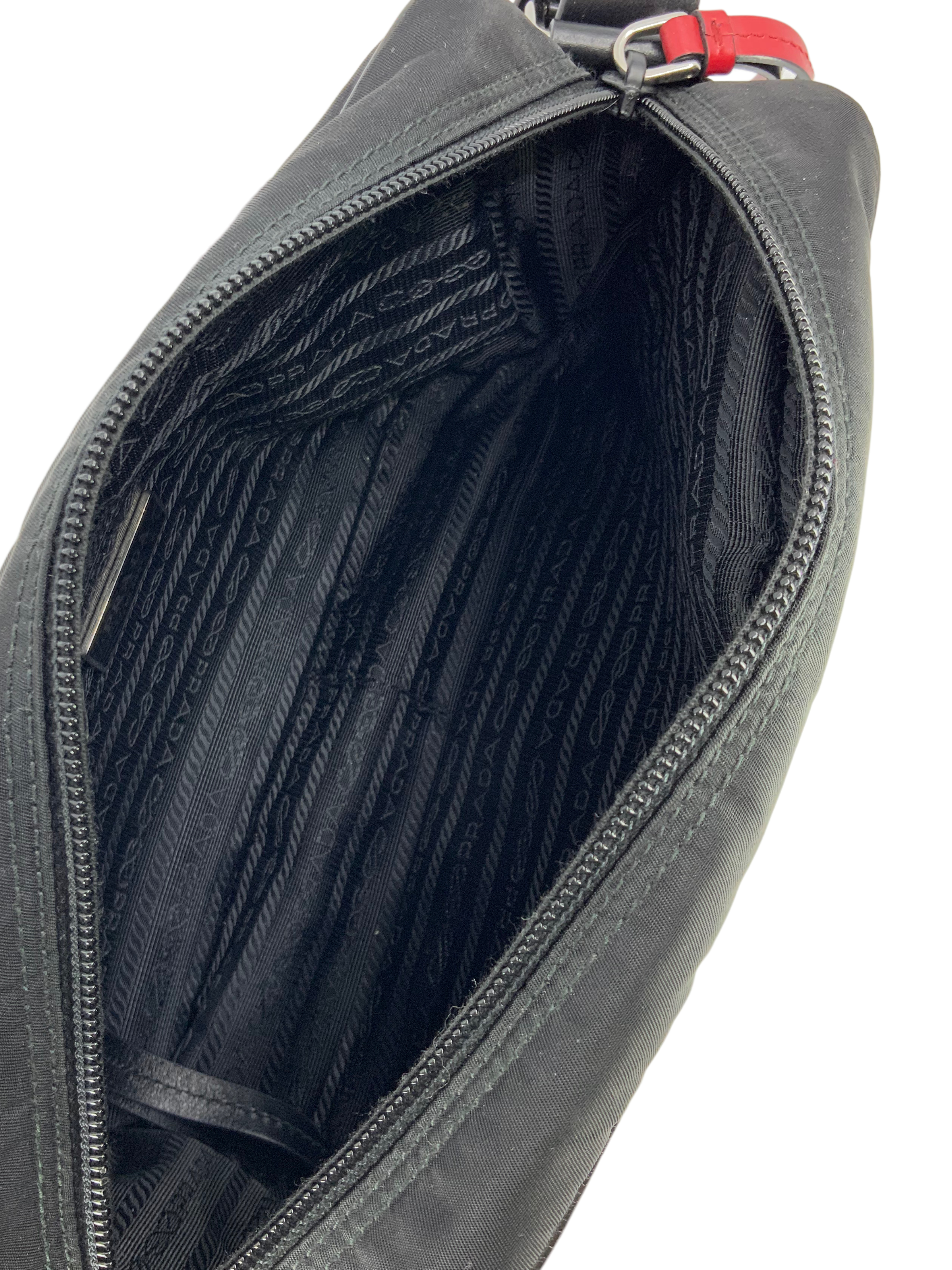 PRADA Tessuto Nylon Studded New Vela Shoulder Bag for Women - Luxury Designer Crossbody Purse for Everyday Use, Work & Night Out