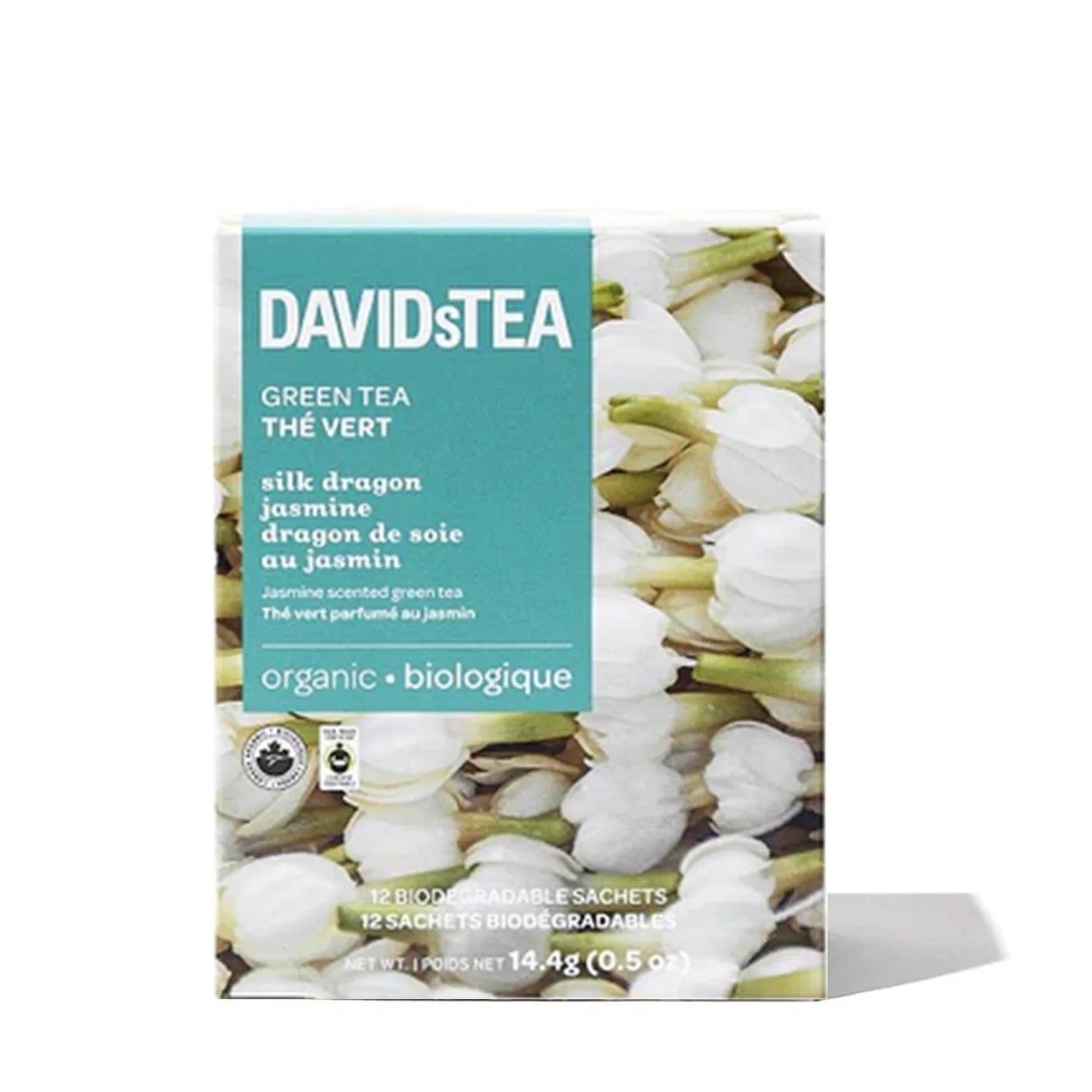 Premium DavidsTea Silk Dragon Jasmine Green Tea Bags - 12 Pack | Floral Aromatic Loose Leaf Tea for Relaxation & Afternoon Tea Time