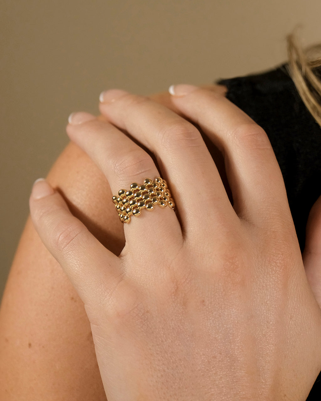 Melanie Bubble Ring - Elegant Stackable Gold Plated Ring for Women | Perfect for Everyday Wear, Gifts & Special Occasions