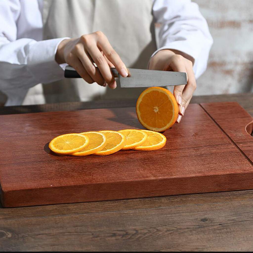 Premium Ebony Wood Cutting Board with Handle, Non-Slip Feet & Juice Groove - Durable Solid Wood Chopping Board for Vegetables, Fruits, Meat - Perfect for Kitchen Prep, Serving Charcuterie & Entertaining