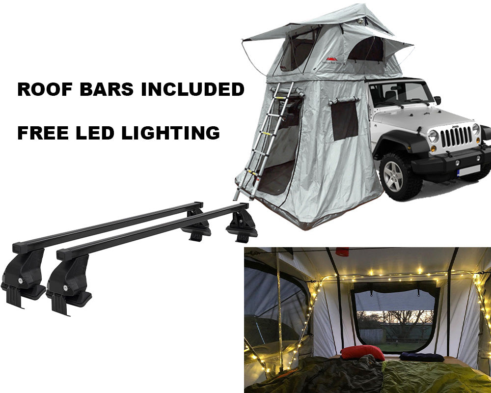 Ventura Deluxe 1.4 Roof Top Tent with Annex & Roof Bars - Free LED Lighting Included | Waterproof Camping Tent for Overlanding, Road Trips & Outdoor Adventures