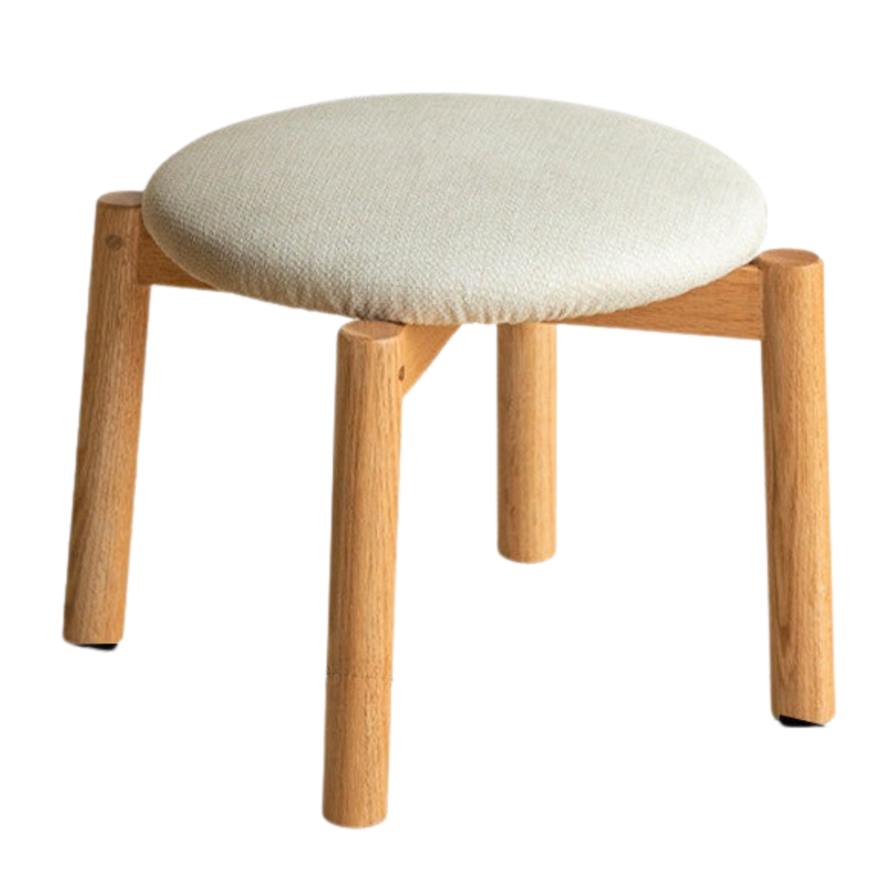 14.9х14.9х12.2 inch / 38х38х31 сm / Natural wood color / Soft Stacking Low Stool - Pear White