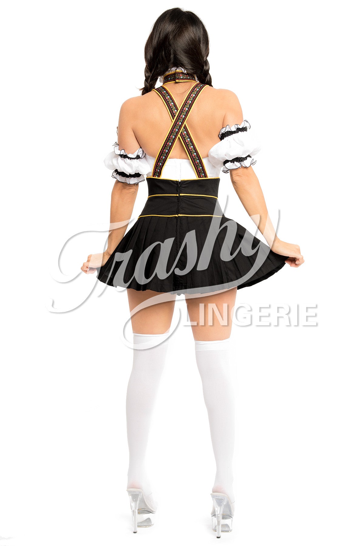 Authentic German Lederhosen Set for Women - Corset Top & Leather Skirt - Oktoberfest Costume, Bavarian Outfit, Beer Festival Attire - Perfect for Halloween, Cosplay, and Themed Parties