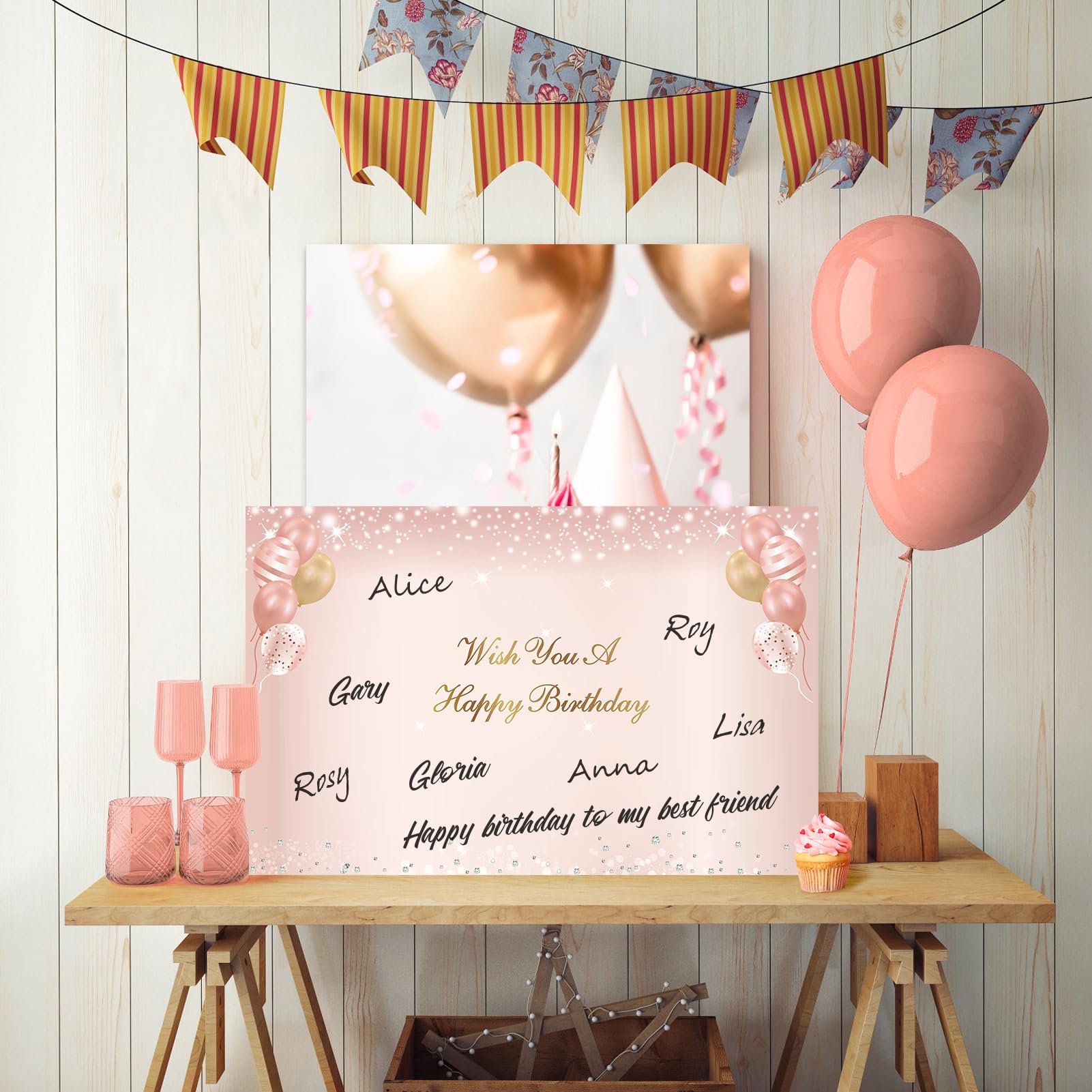 Extra Large 80th Birthday Card with Envelope - Jumbo 22×14.17 Inch Pink Rose Gold Giant 80 Year Birthday Greeting Card & Guest Book for Women - Perfect for Milestone Celebrations, Party Decorations, and Memorable Gift Giving