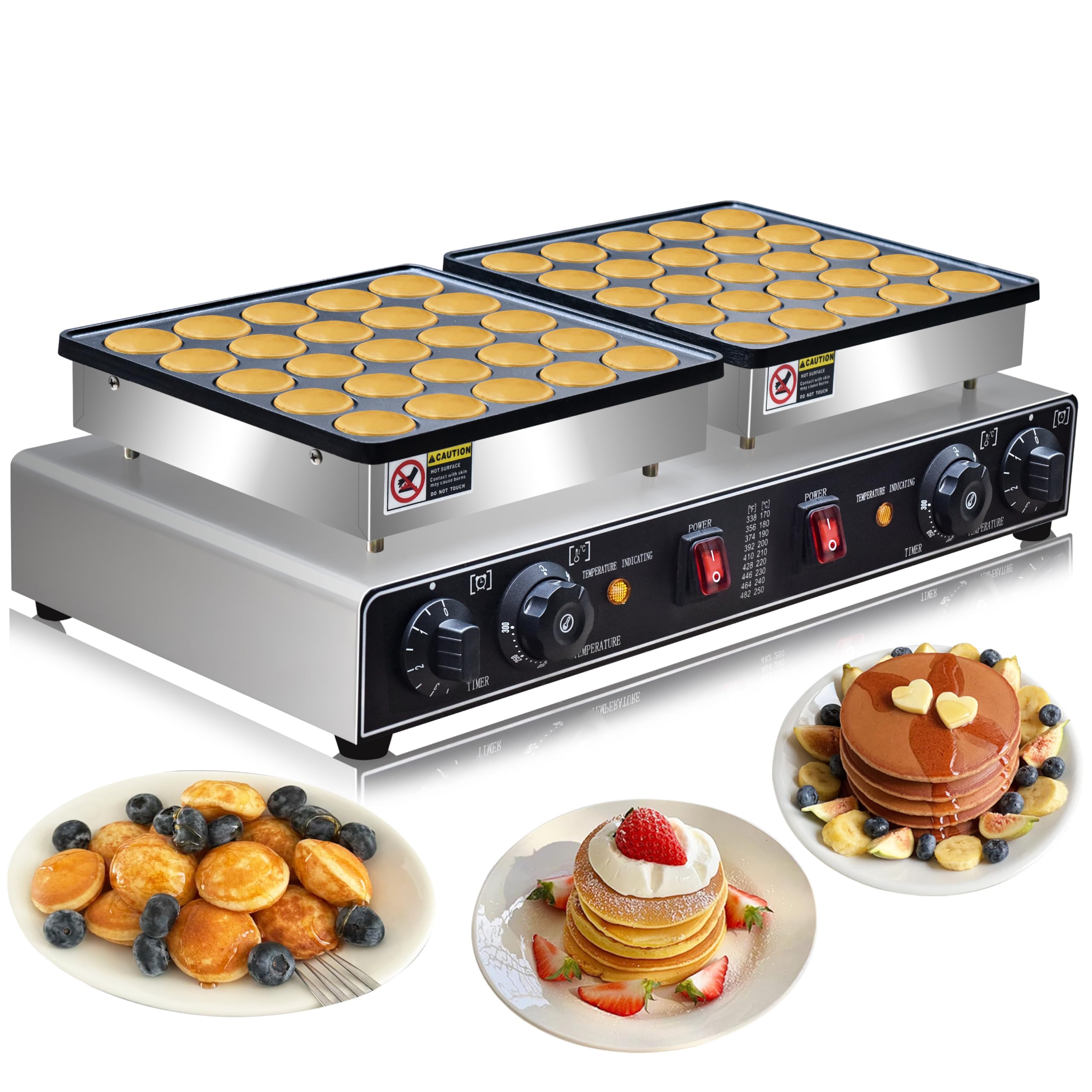 **1900W Commercial Electric Mini Dutch Pancake Maker - Nonstick Waffle Machine for Poffertjes (50PCS, 1.8 Inches) - Perfect for Home Kitchen, Restaurants, Snacks & Desserts**