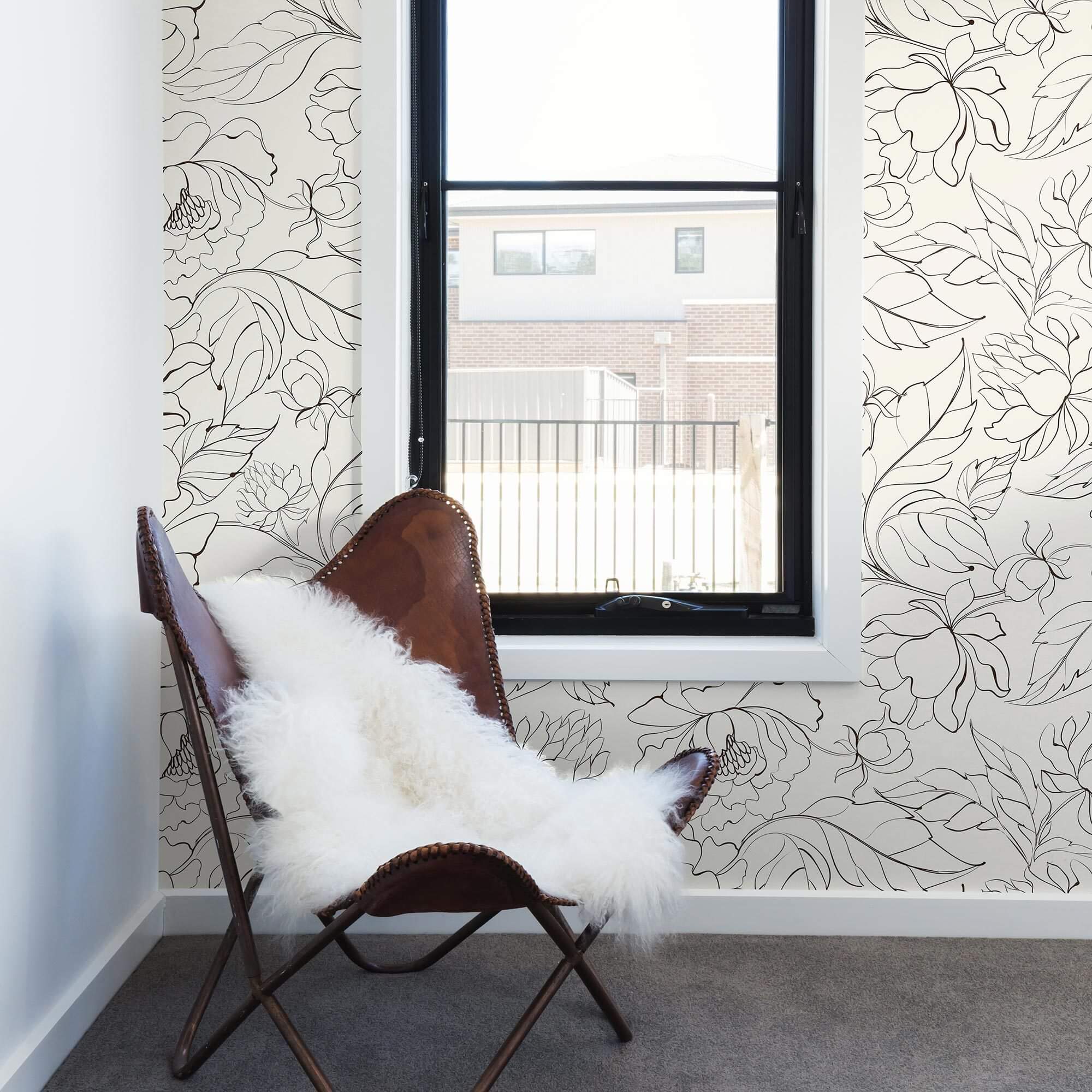 Beige Floral Peel and Stick Removable Wallpaper 9819 - Self-Adhesive Wall Decor for Bedroom, Living Room, Nursery & Office