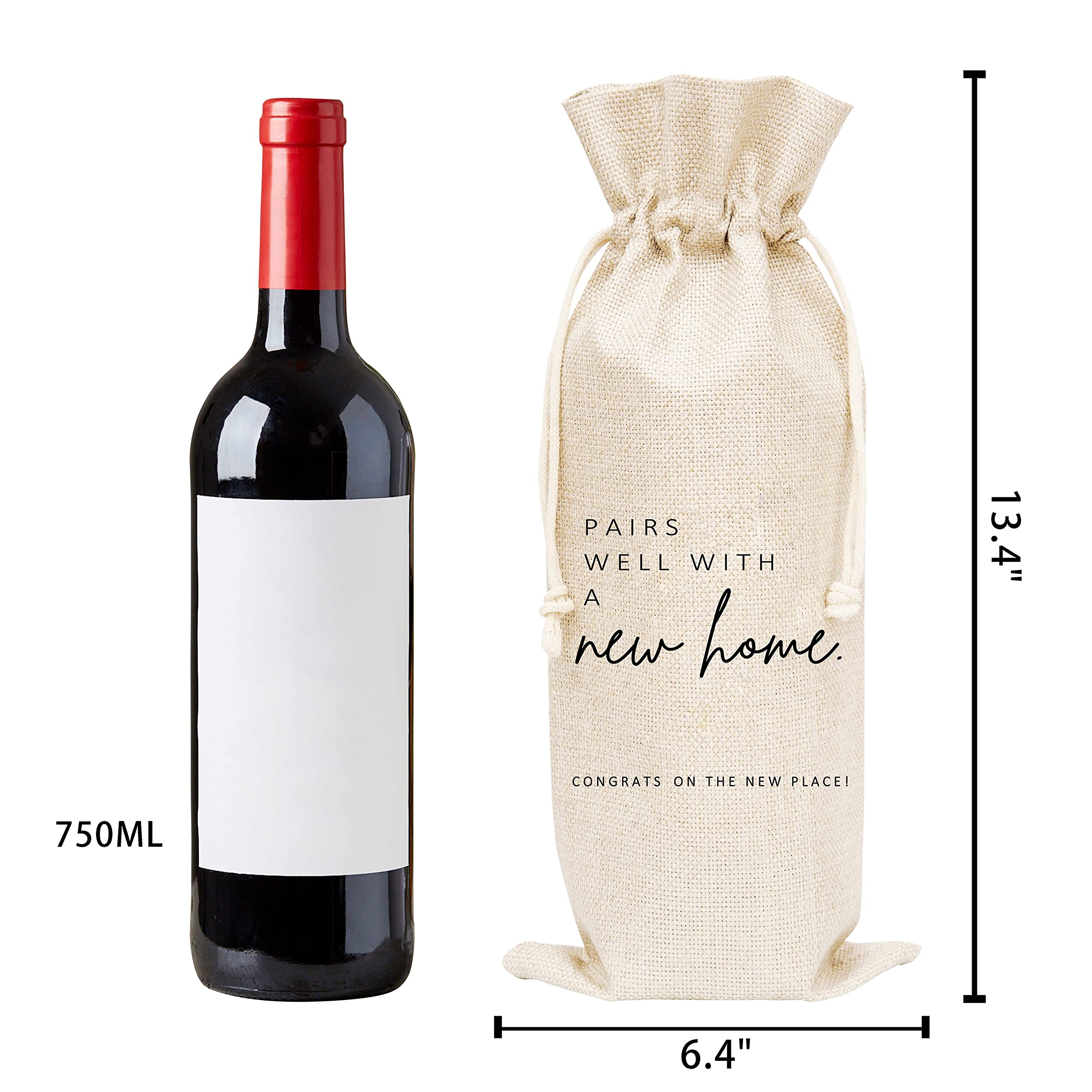 Elegant Housewarming Wine Gift Bags - Premium New Home Wine Gift for Friends & Clients - Perfect Realtor Closing Gift - 1 Piece Wine Bag (A47) - Ideal for Housewarming Parties, Client Appreciation & Real Estate Closing Gifts