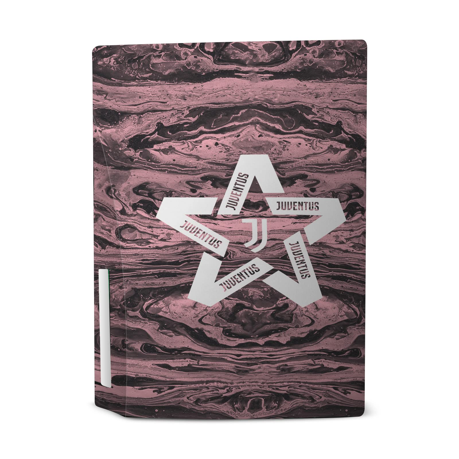 Officially Licensed Juventus FC Black & Pink Marble Vinyl Skin for PS5 Disc Edition - Protective Decal Cover with Team Logo - Perfect for Gaming Setups & Soccer Fan Rooms