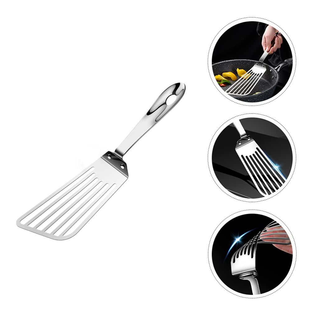 DOITOOL Stainless Steel Grill Spatula - Nonstick BBQ Turner, Silicone Fish Flipper & Cheese Scraper - Perfect for Outdoor Grilling, Kitchen Cooking & Camping Accessories