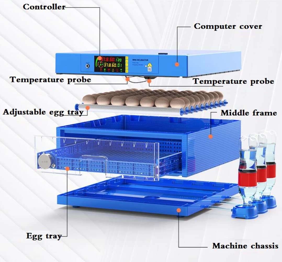 Automatic Egg Incubator for Chicken Duck Goose - 129 Eggs Capacity with LED Display, Auto Turning, Temperature Control & Ventilation System - Perfect for Home Poultry Farming and Hatching Birds