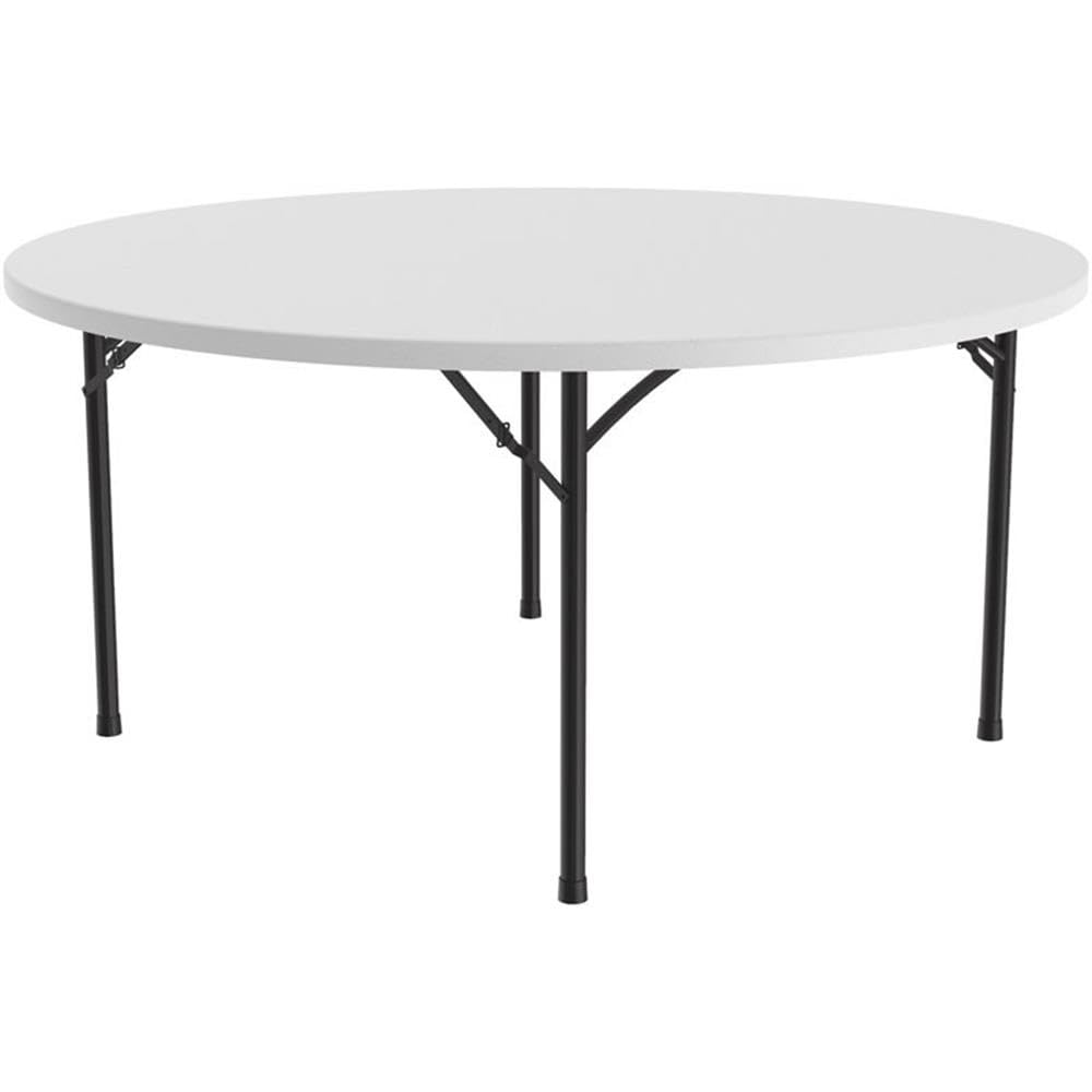 Correll 60x60 Inch Heavy Duty Folding Table - Gray Granite Blow Molded Plastic for Indoor Outdoor Use - Perfect for Parties, Events, Picnics & Camping