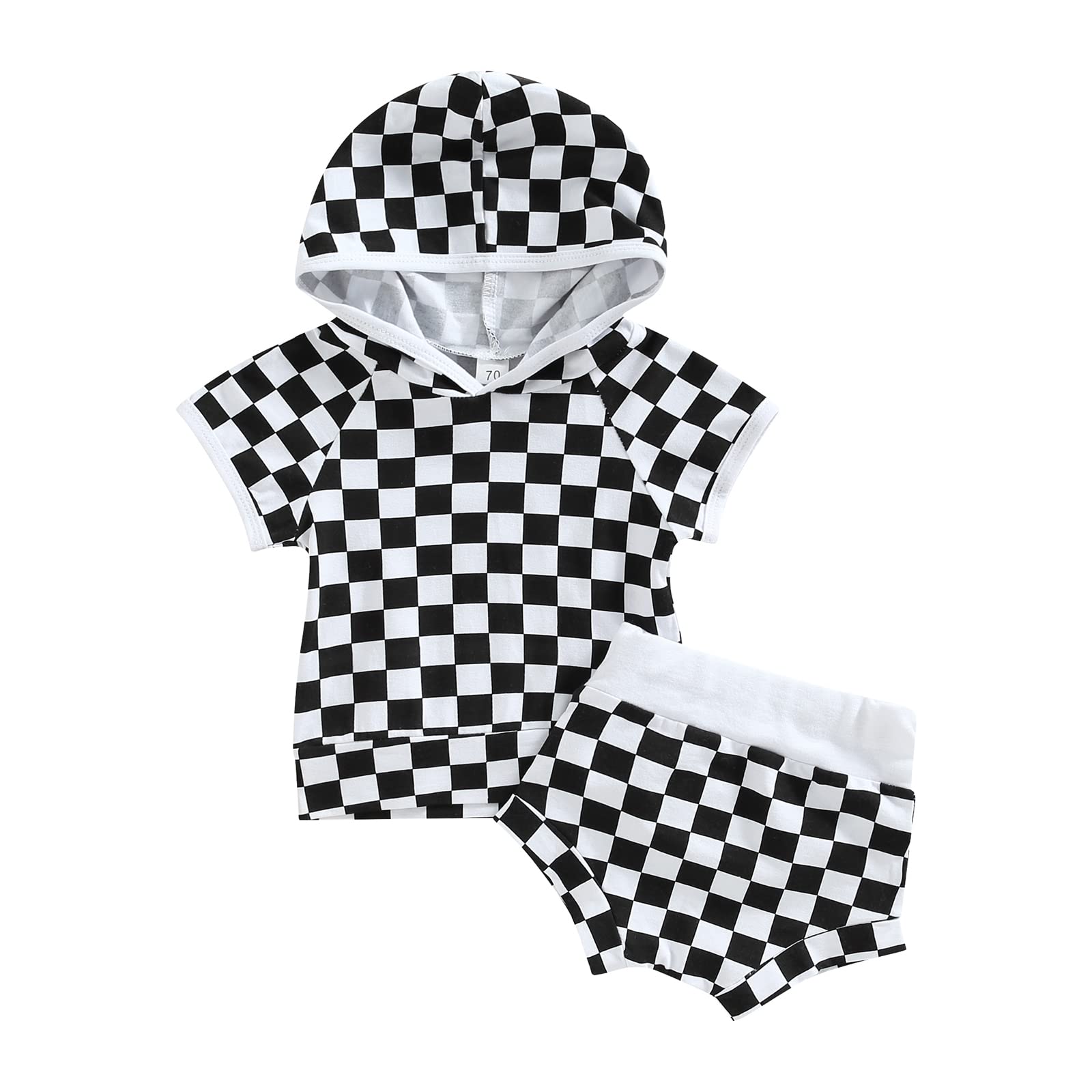 Baby Boys Summer Outfits - 2 Piece Hooded Tank Top & Drawstring Shorts Set | Soft Cotton Sleeveless Shirts for Infant Toddlers | Playtime, Beach & Outdoor Activities