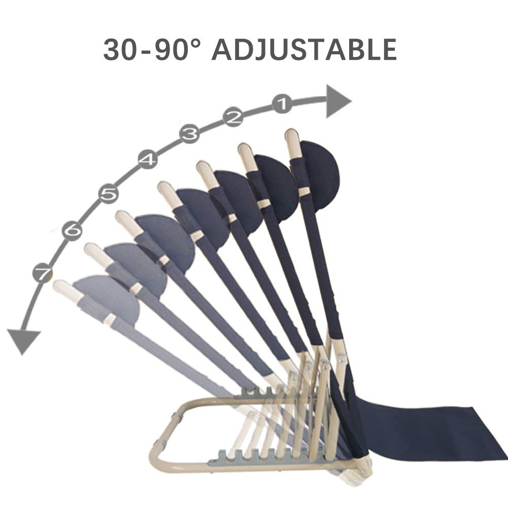 Adjustable Breathable Bed Backrest - Sit-Up Support with Head Pillow & Lumbar Support, Free Standing Folding Chair for Reading, Watching TV, and Relaxing in Bed - Black