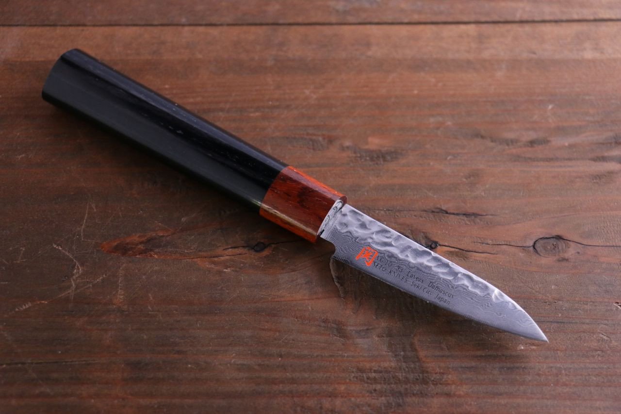 Premium Iseya VG10 Damascus Steel Paring Knife 3 Inch - Ultra Sharp Japanese Kitchen Knife for Precise Peeling, Slicing & Garnishing - Perfect for Fruits, Vegetables & Culinary Arts