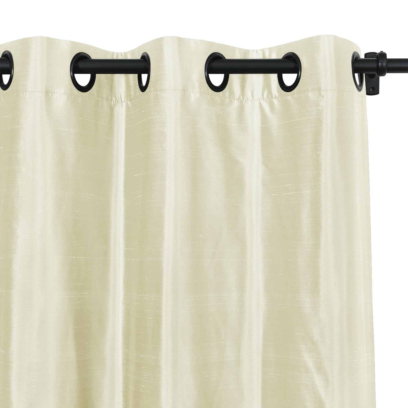 ChadMade 100% Dupioni Silk Curtains - Ivory Beige 50