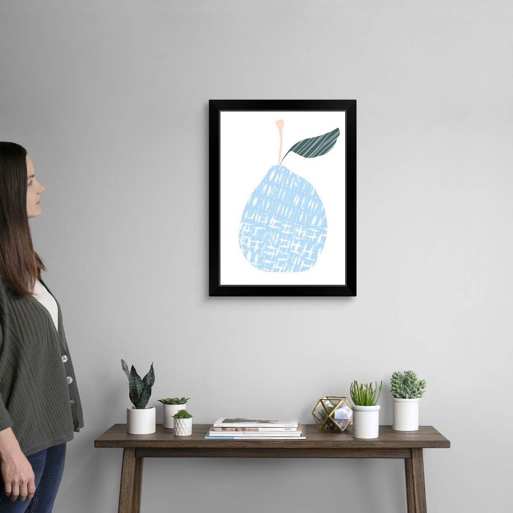 Black Framed Fruit Art Print - Cut Paper Fruit IV Wall Decor for Kitchen, Dining Room & Office | Modern Botanical Artwork