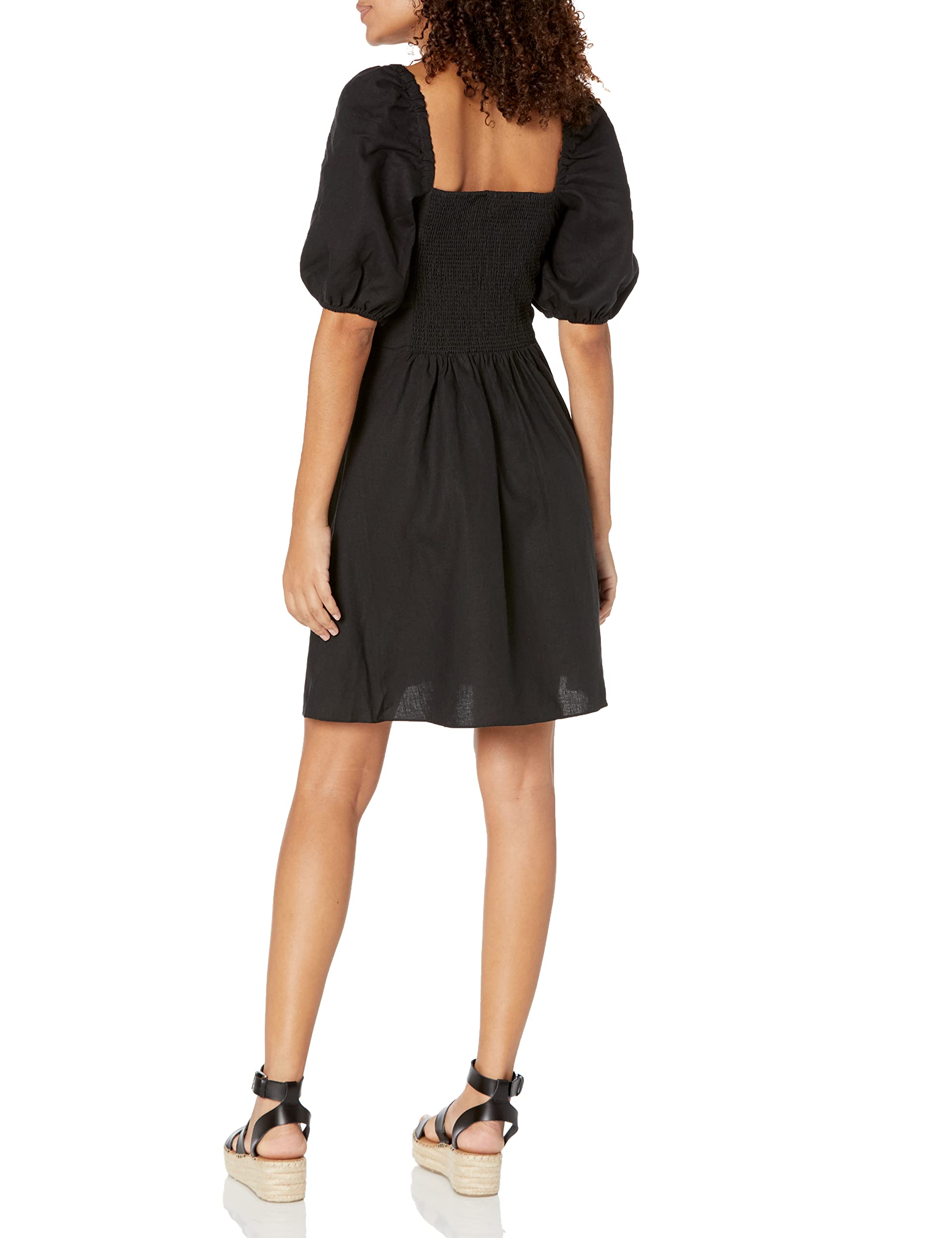 The Drop Women's Nala Twist-Front Linen Mini Dress - Flowy Summer Dress for Beach, Vacation & Casual Outings | Breathable & Stylish Linen Dress for Women
