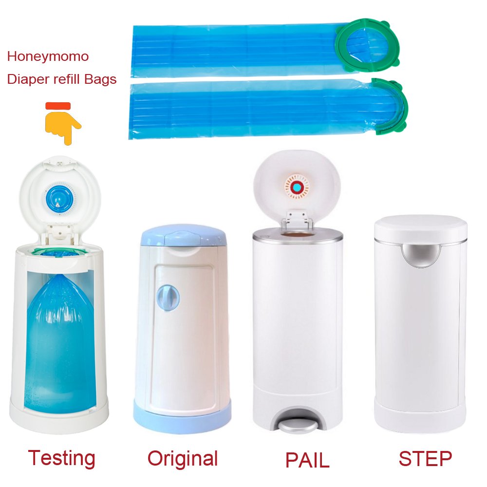 **1050 Count Baby Diaper Refill Bags – Toss-Free Blue Bags with Green Ring, Snap Seal Disposal for Easy Diaper Changes | Perfect for Travel, Daycare & Home Use**